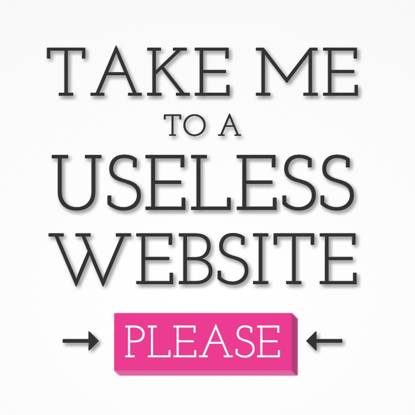 Take me to a useless website logo